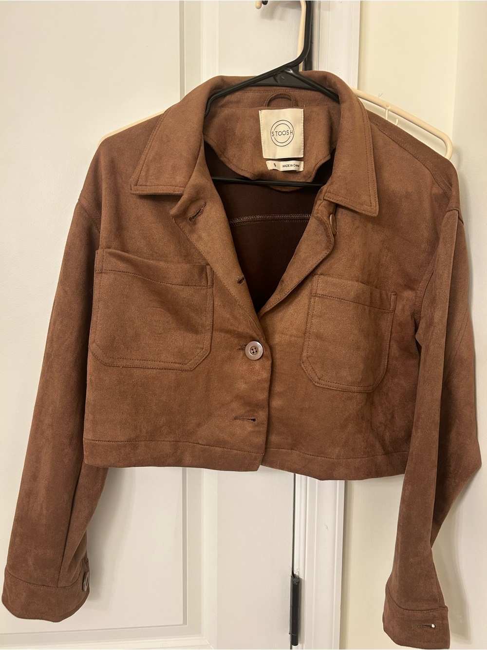 Stoosh Brown Suede Cropped Jacket
